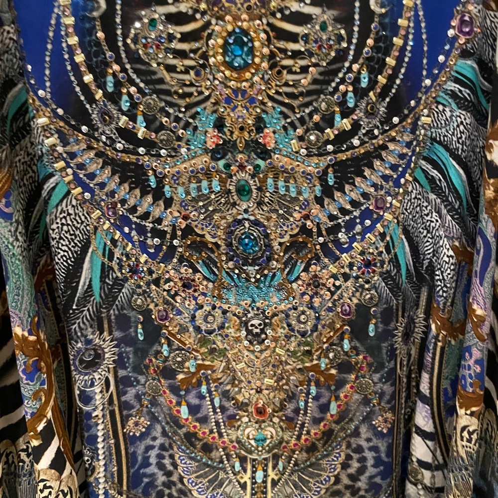Camilla Franks, Shoestring Camisole, Split Back, 100% Silk, Size L - Picture 2 of 3